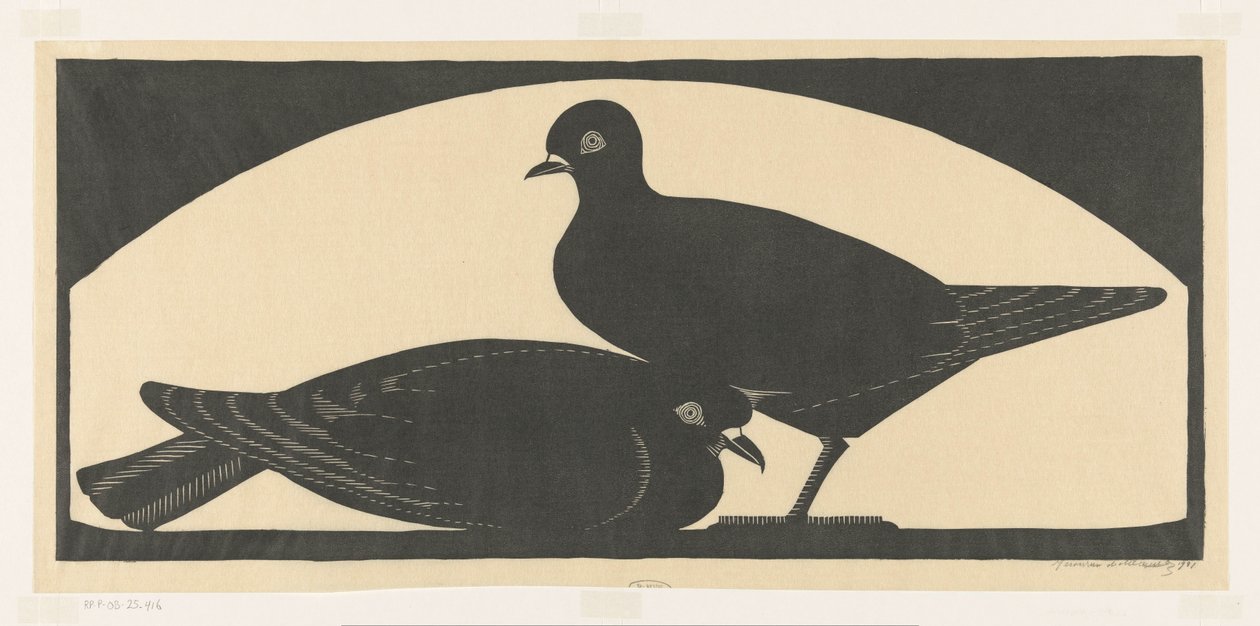 Dois pombos de Samuel Jessurun de Mesquita (signed by artist)