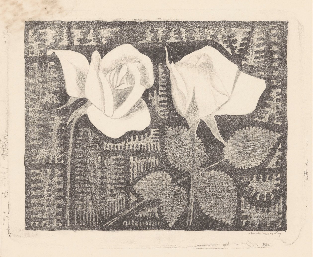 Duas rosas de Samuel Jessurun de Mesquita (signed by artist)