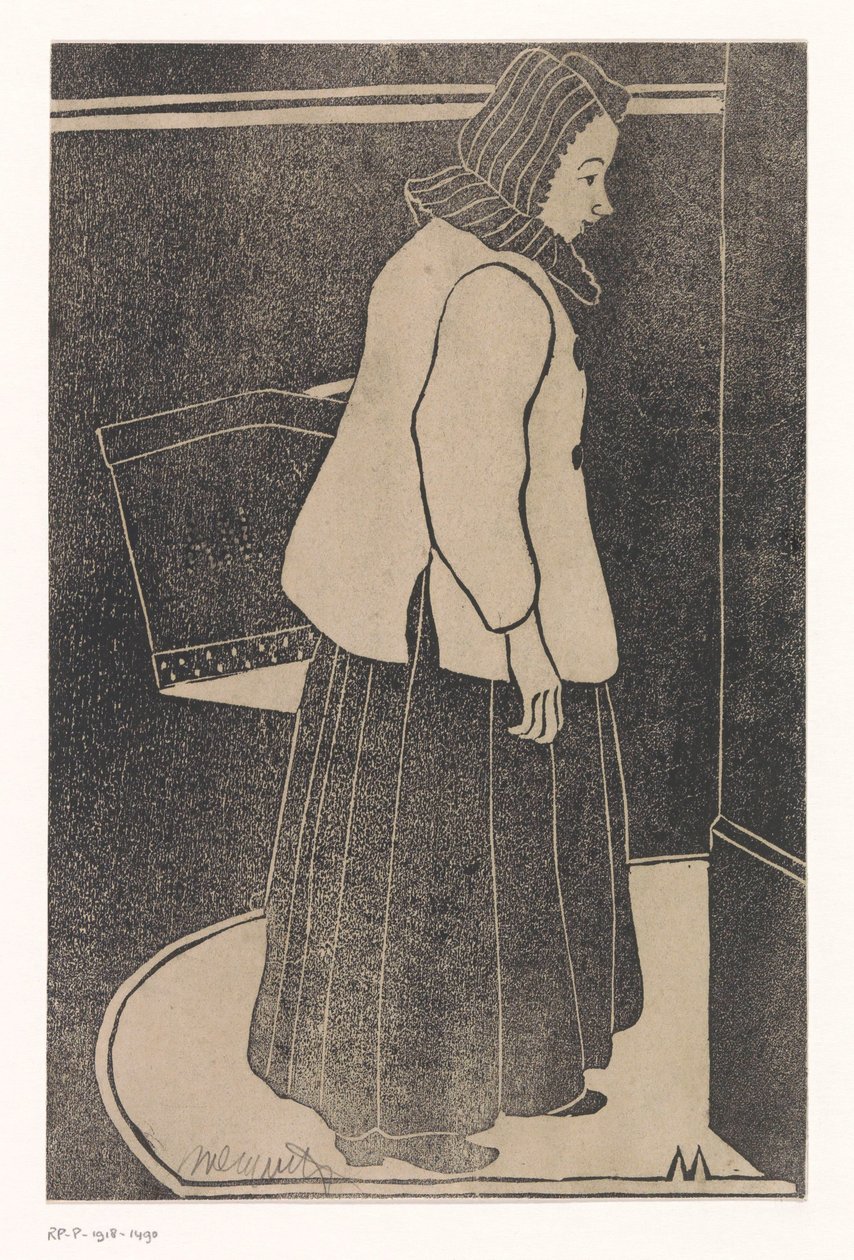 Mulher com caixa ou cesto de Samuel Jessurun de Mesquita (signed by artist)