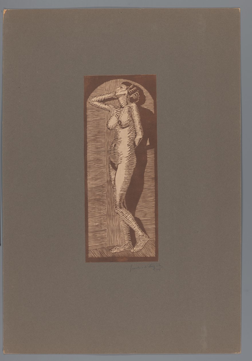 Nu feminino em pé Alegria (título original) de Samuel Jessurun de Mesquita (signed by artist)