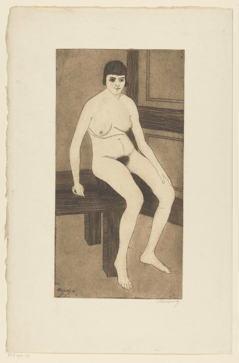 sentado nu de Samuel Jessurun de Mesquita (signed by artist)
