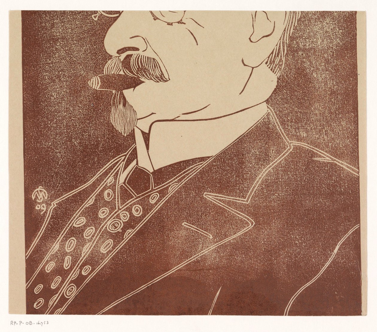 Retrato de um homem desconhecido com um charuto de Samuel Jessurun de Mesquita