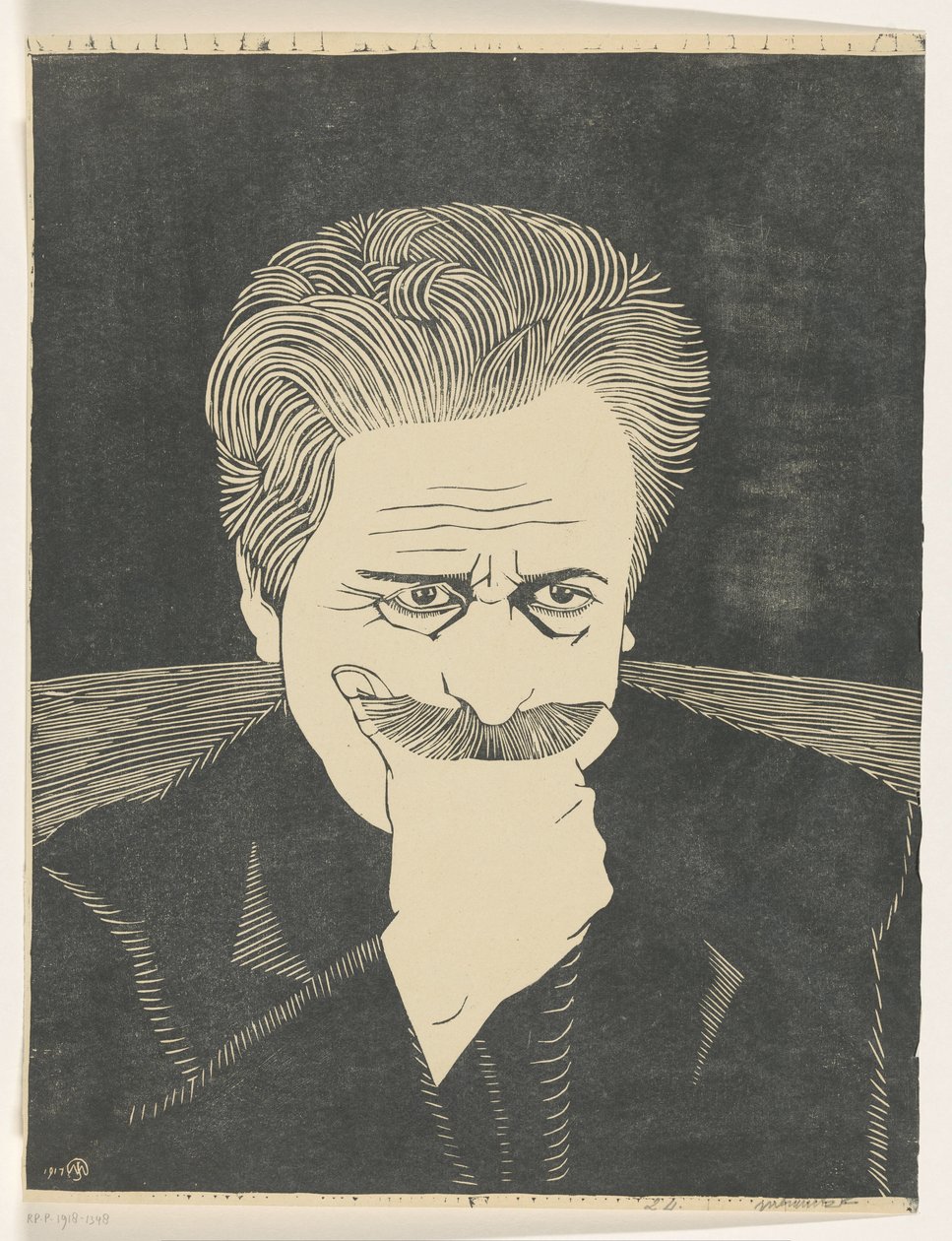 Auto-retrato com a mão no bigode de Samuel Jessurun de Mesquita