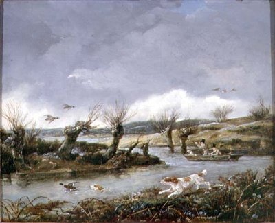 Tiro ao pato (óleo sobre tela) de Samuel John Egbert Jones
