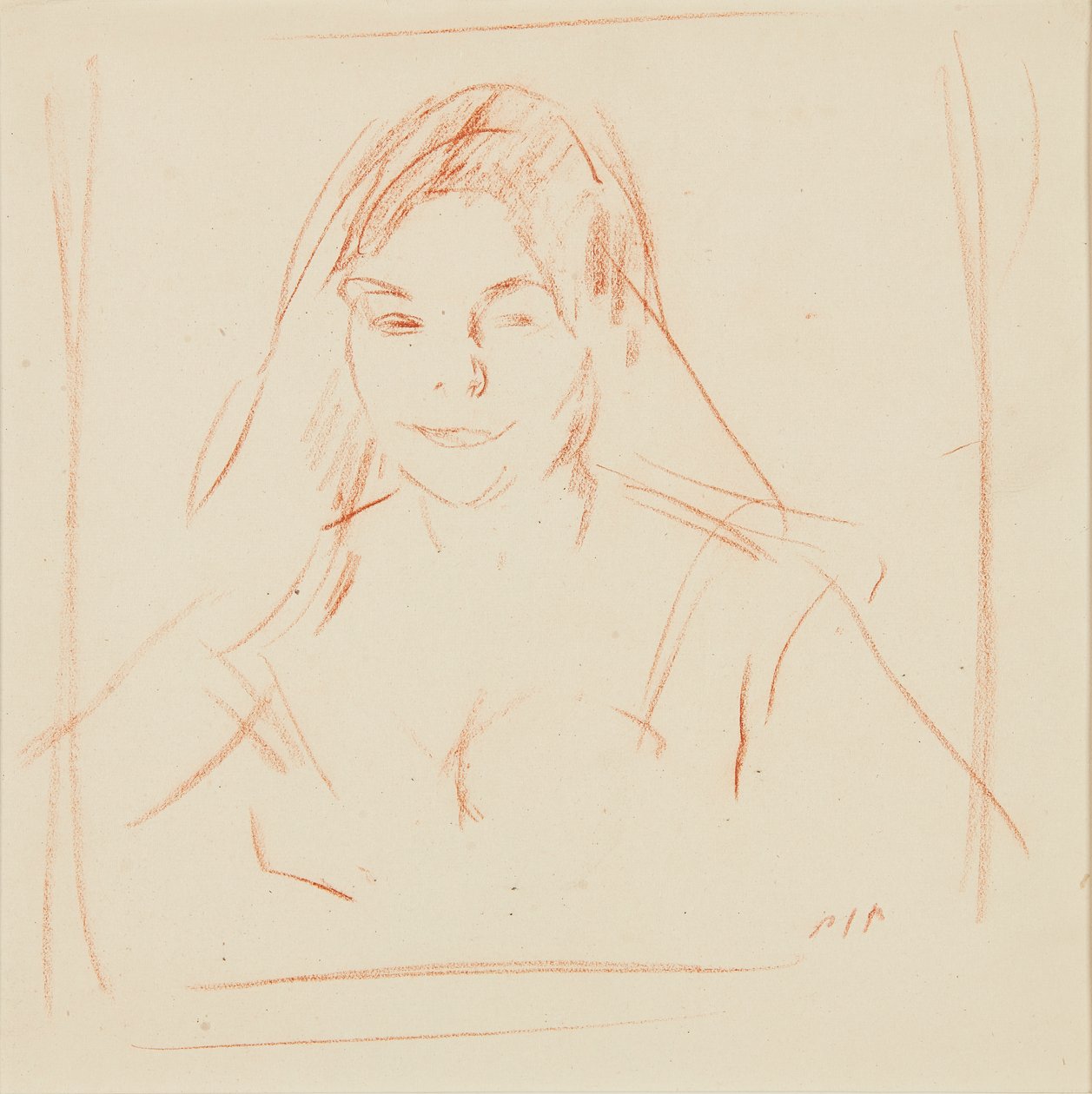 Garota com Véu (sanguíneo) de Samuel John Peploe
