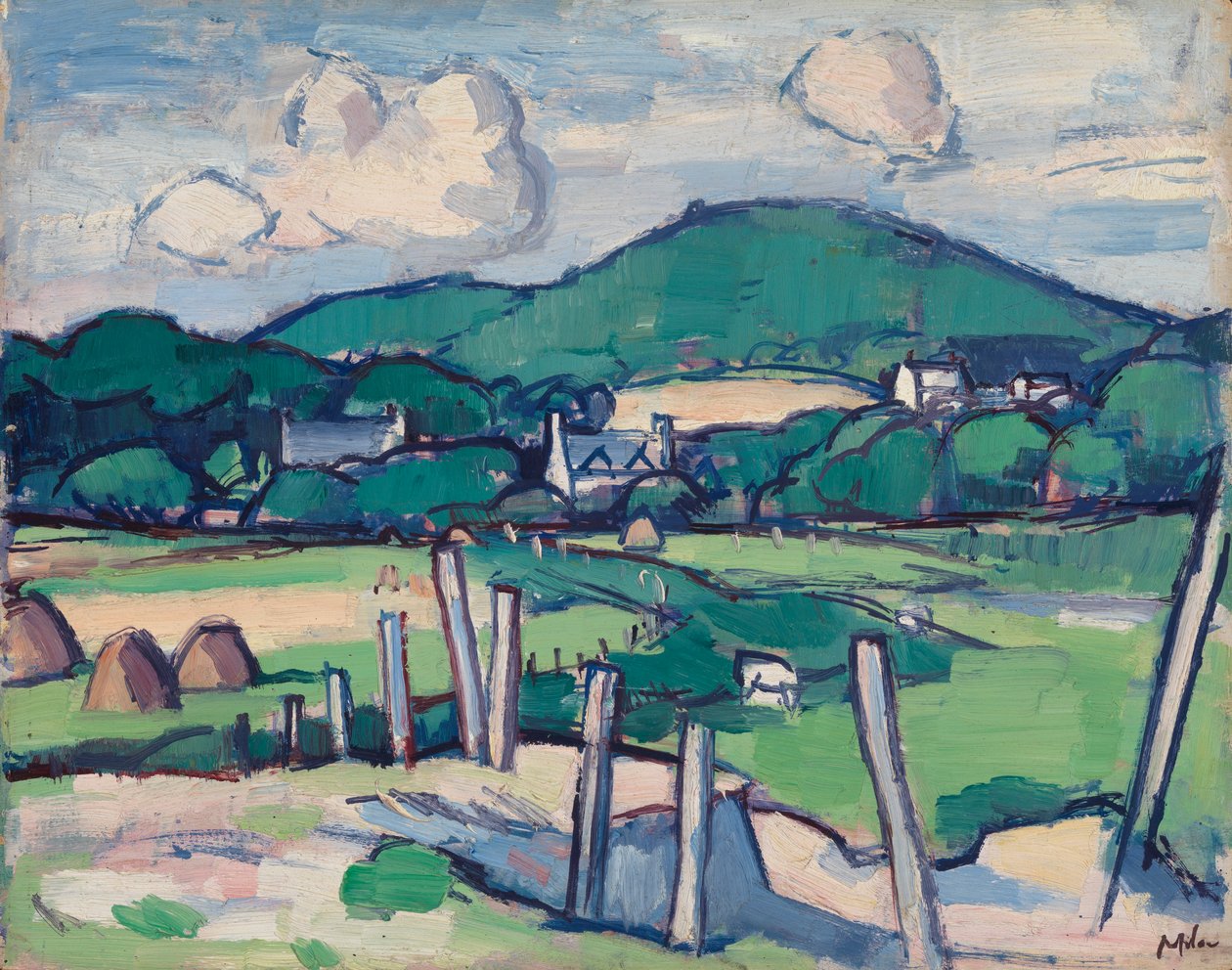 Paisagem, c.1891-1935 (óleo sobre painel) de Samuel John Peploe