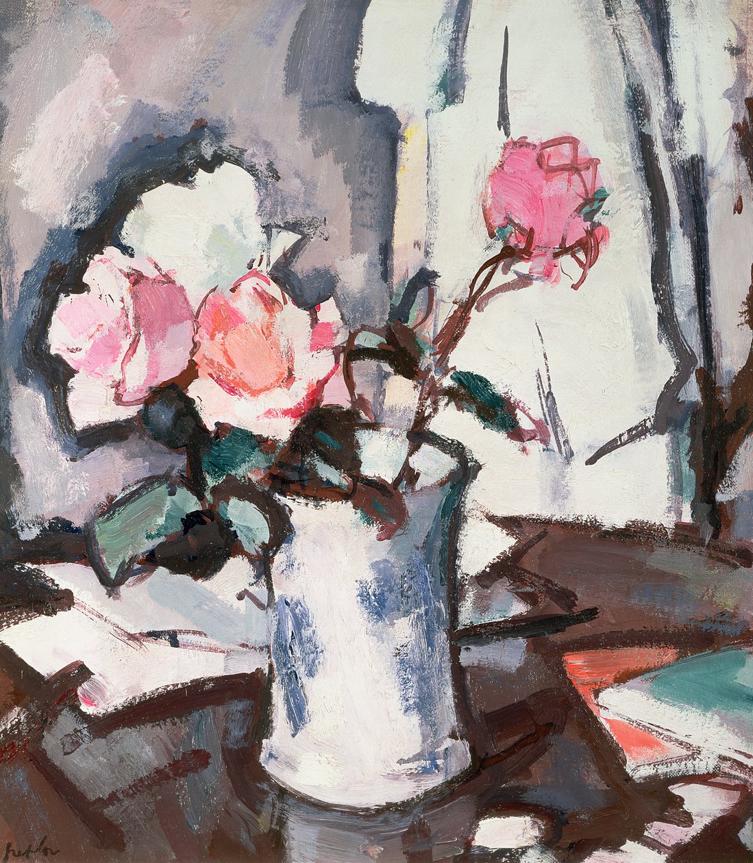 Rosas cor-de-rosa (óleo) de Samuel John Peploe