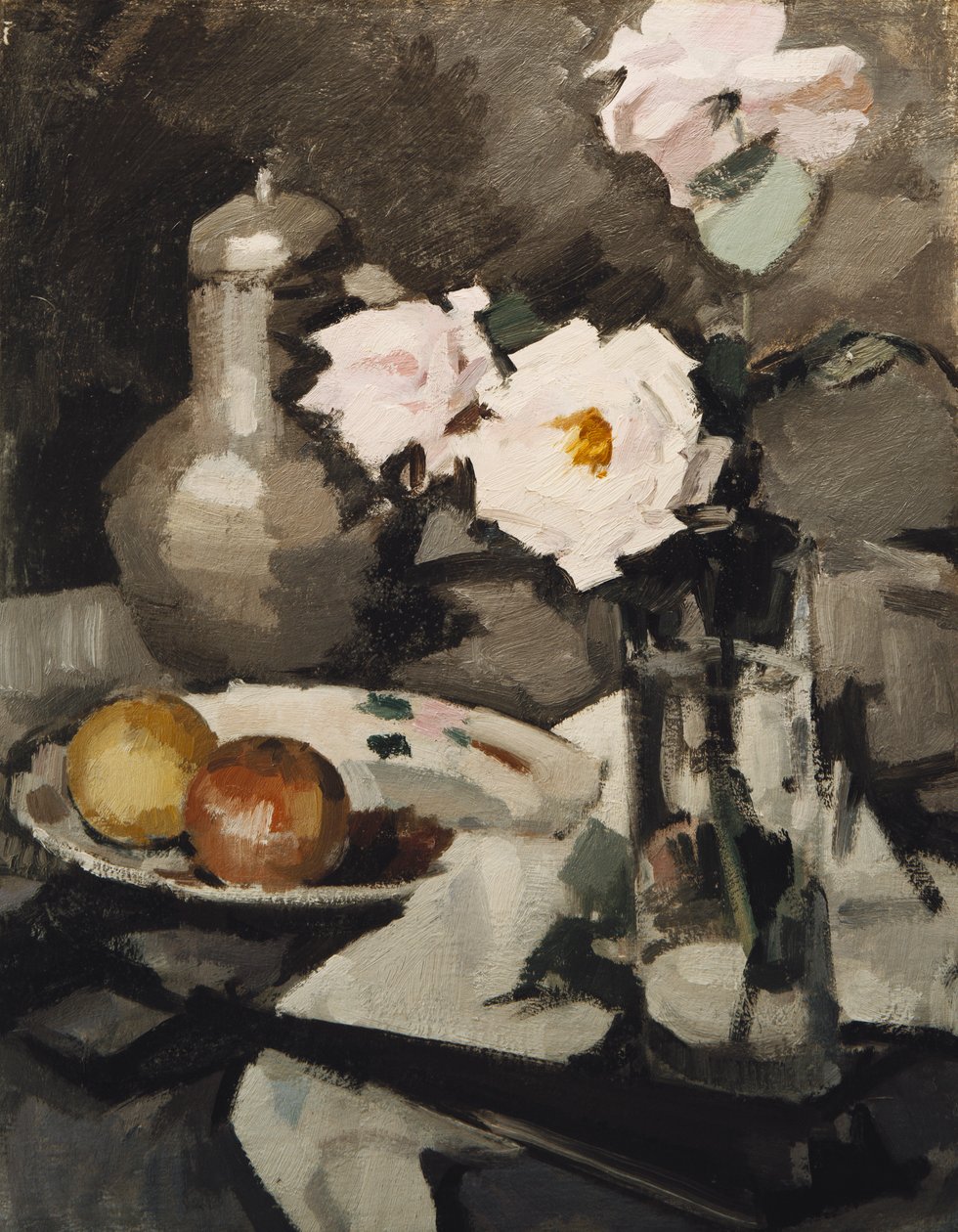 Rosas em um vaso de vidro, c. 1924 de Samuel John Peploe