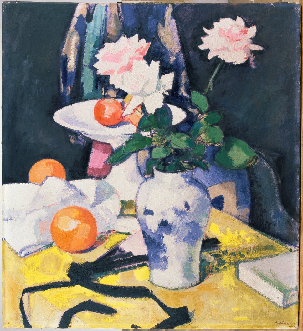 Rosas e laranjas, c.1920 (óleo sobre tela) de Samuel John Peploe