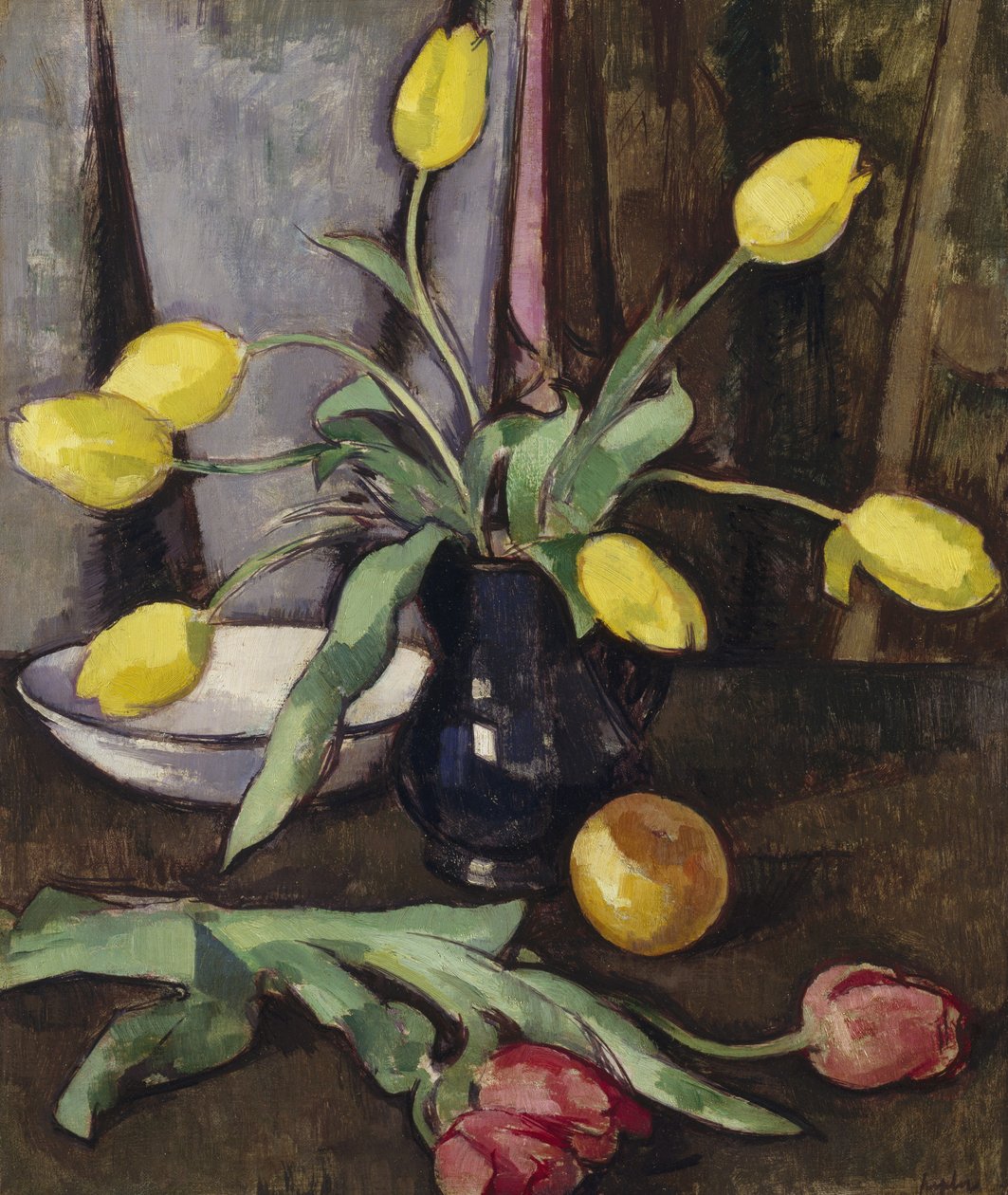 Natureza-morta com tulipas (óleo sobre tela) de Samuel John Peploe