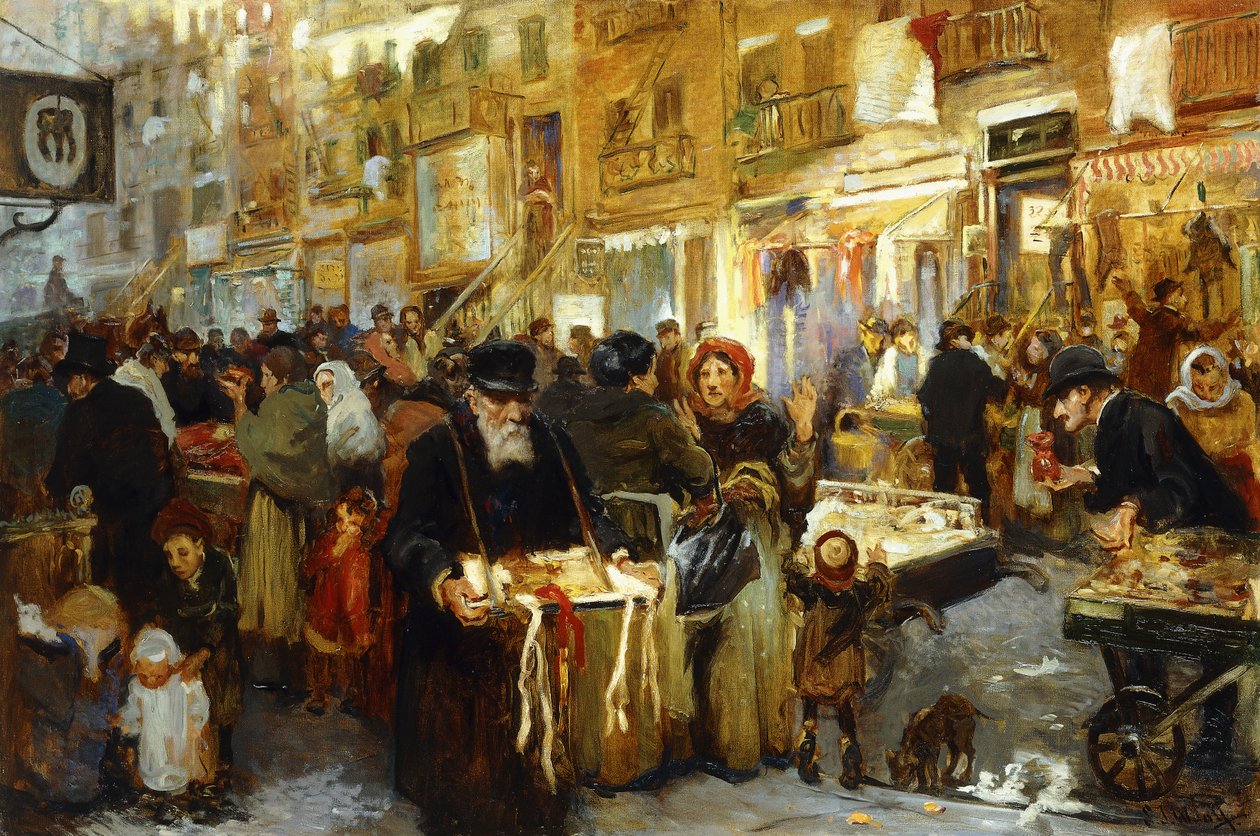 O Lower East Side, c.1914 (óleo sobre tela) de Samuel Johnson Woolf