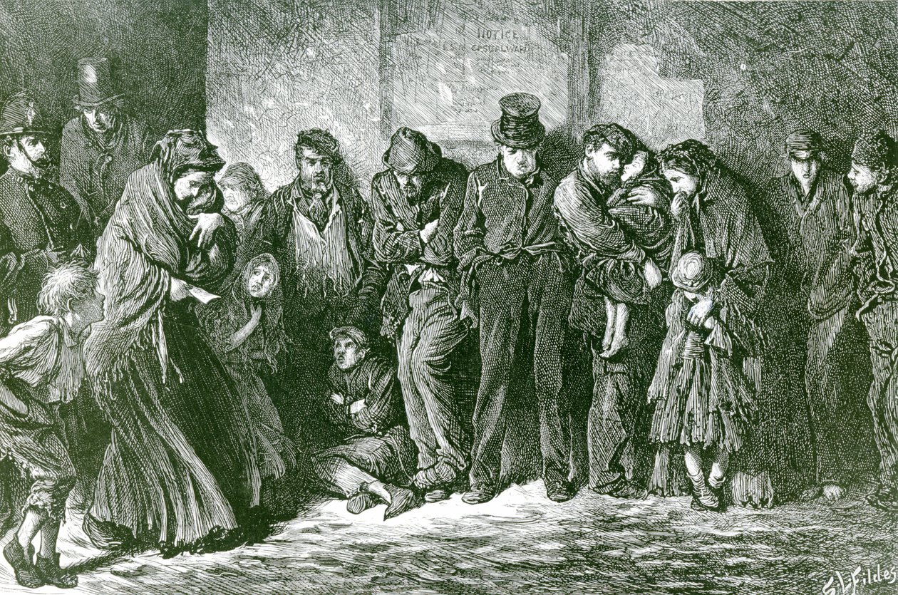 Sem casa e faminto, 1869 de Samuel Luke Fildes