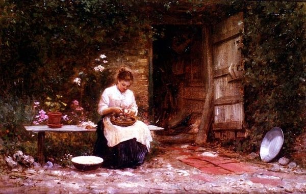 Descascando batatas de Samuel Luke Fildes