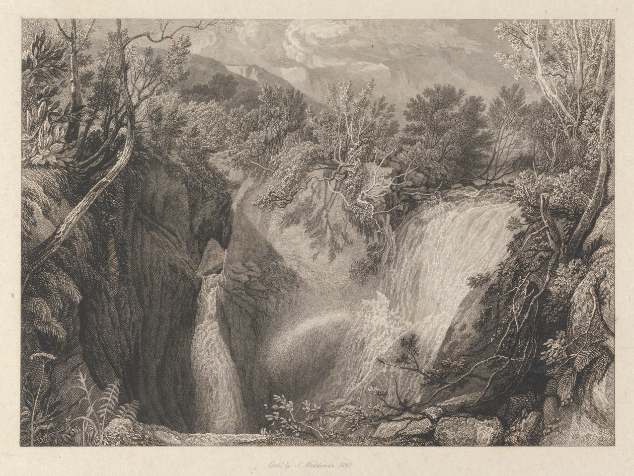 Caverna Weathercote quando Meio Cheia de Água de Samuel Middiman