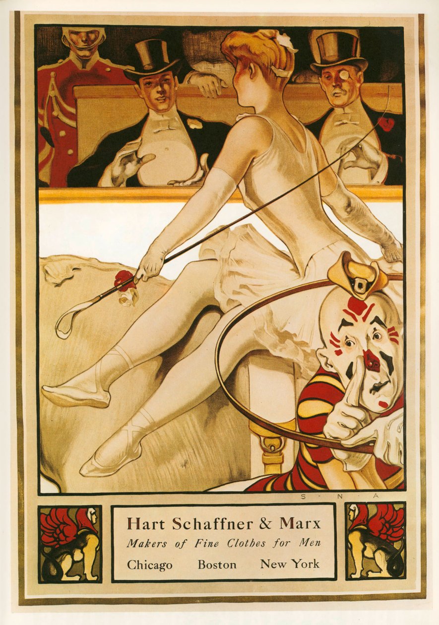 Samuel Nelson Abbott: Hart e Marx, fabricantes de roupas finas para homens. EUA ... (litografia) de Samuel Nelsol Abbott