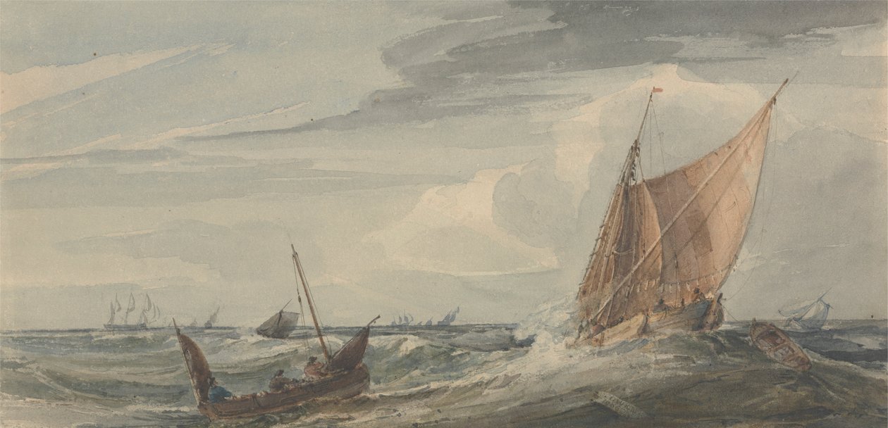 Navios num mar tempestuoso de Samuel Owen