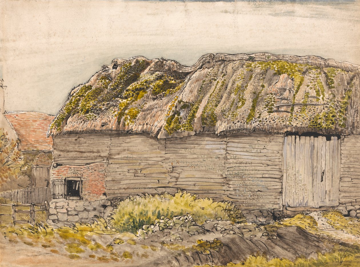 Um celeiro com um telhado Mossy, Shoreham de Samuel Palmer
