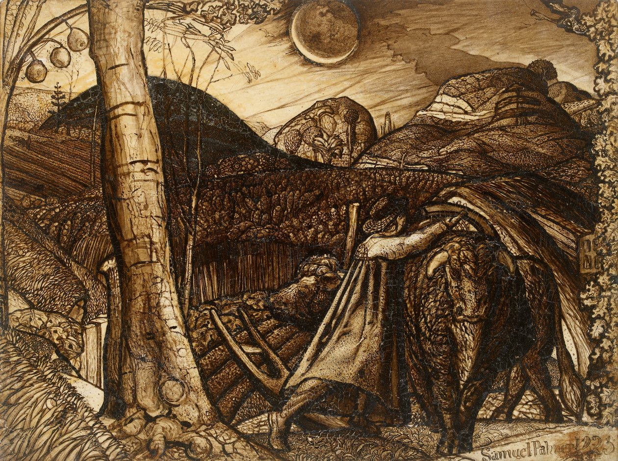 Uma cena rústica, 1825 de Samuel Palmer