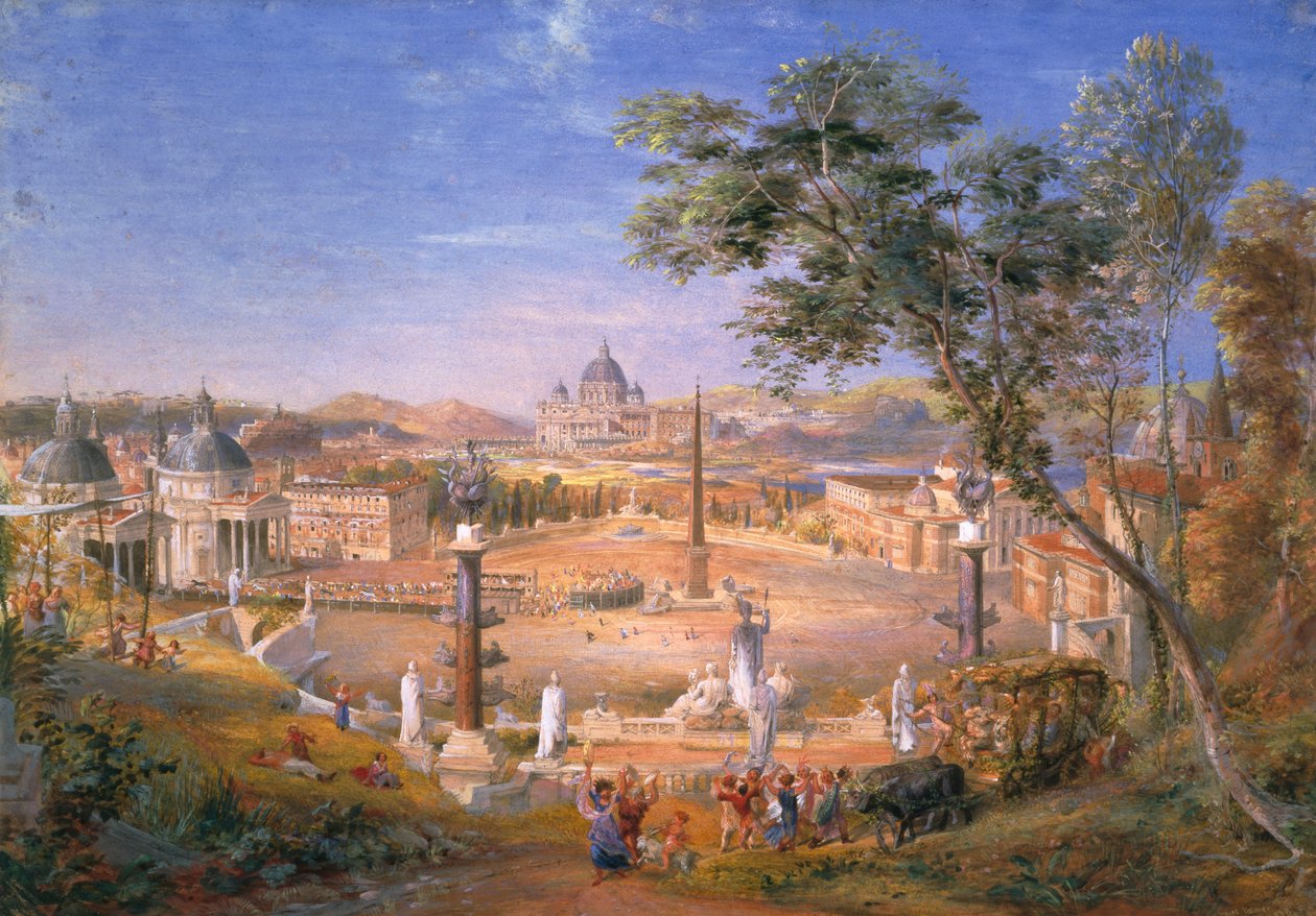 Uma visão da Roma moderna durante o carnaval de 1838 de Samuel Palmer