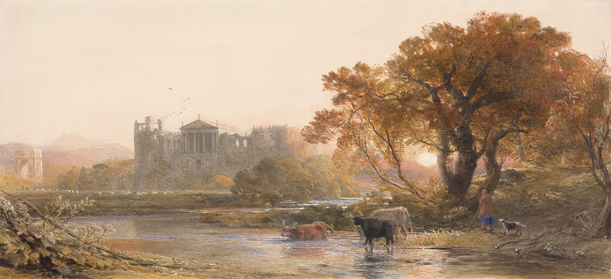 Noite na Itália, a Vila Deserta, 1845 de Samuel Palmer
