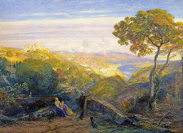 Paisagem (óleo sobre tela) de Samuel Palmer