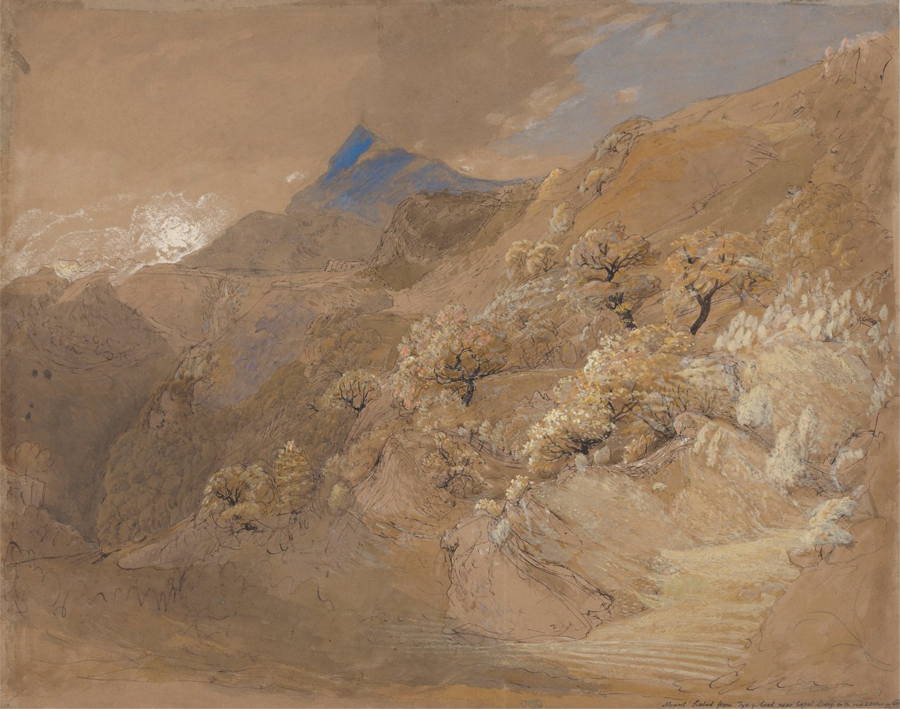 Monte Siabod de Tyn-y-Coed perto de Capel Curig de Samuel Palmer
