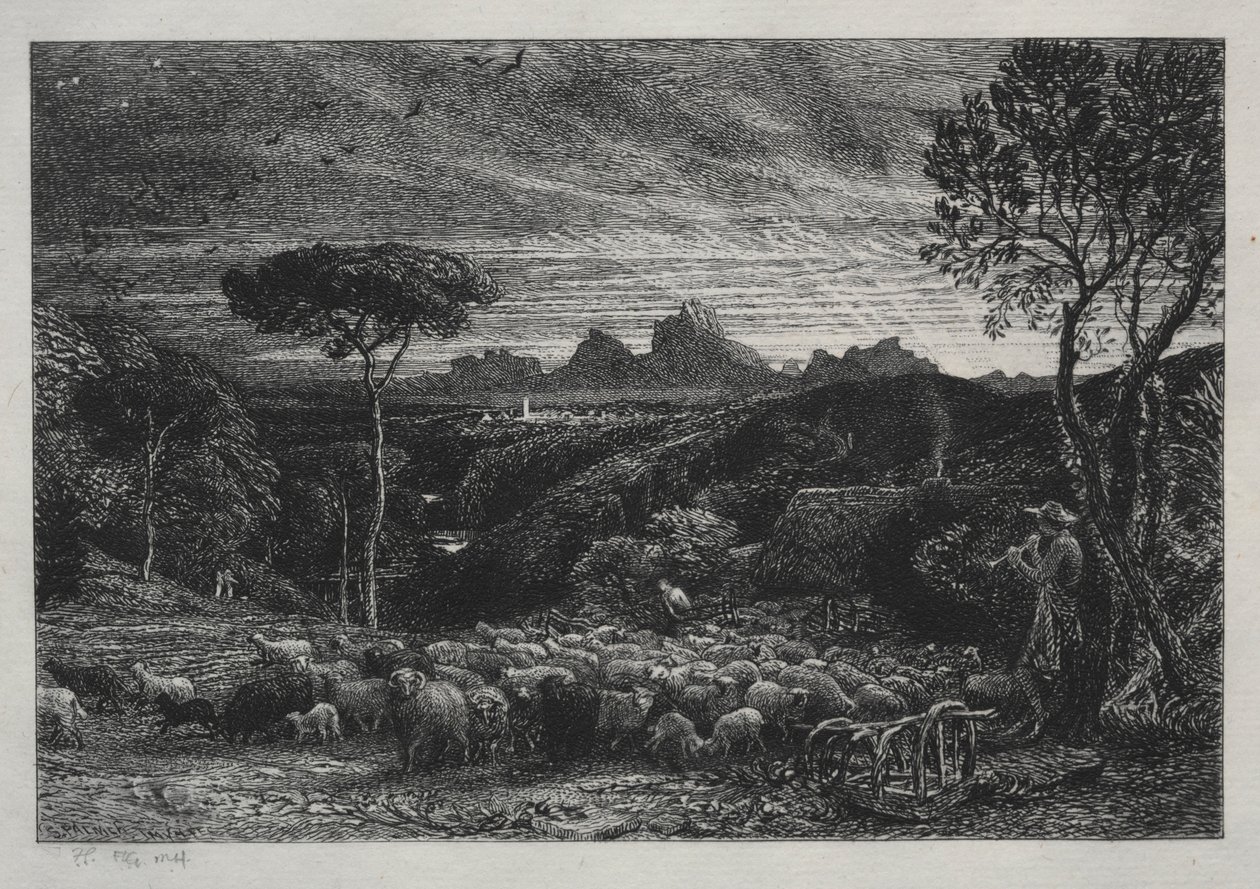 Abrindo a dobra, 1880. de Samuel Palmer