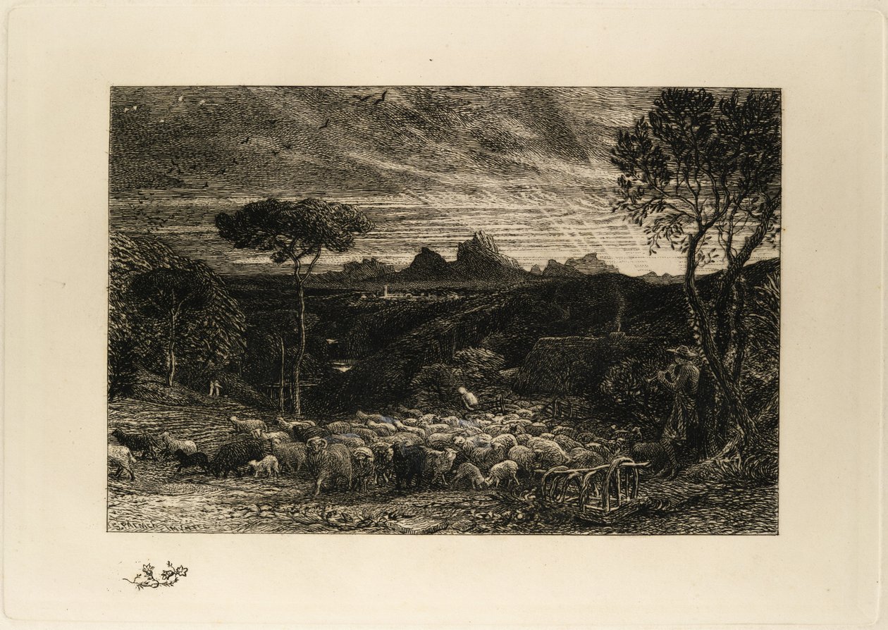 Abertura do redil, ou De manhã cedo de Samuel Palmer
