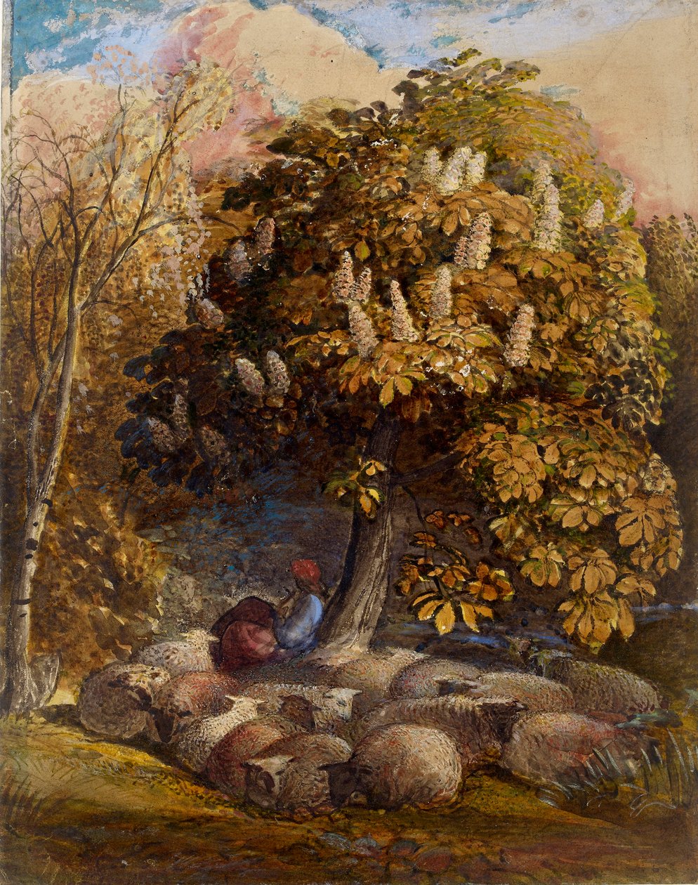 Pastoral com um Castanheiro Cavalo, c1830-1831 de Samuel Palmer