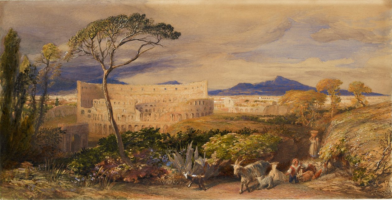 O Coliseu e o Monte Alban, c1843 de Samuel Palmer