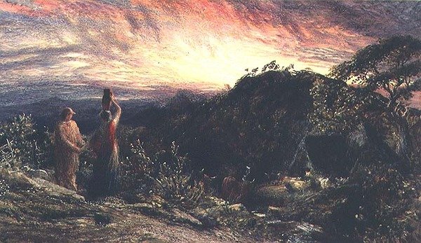 A Aurora da Vida (aguarela e guache) de Samuel Palmer