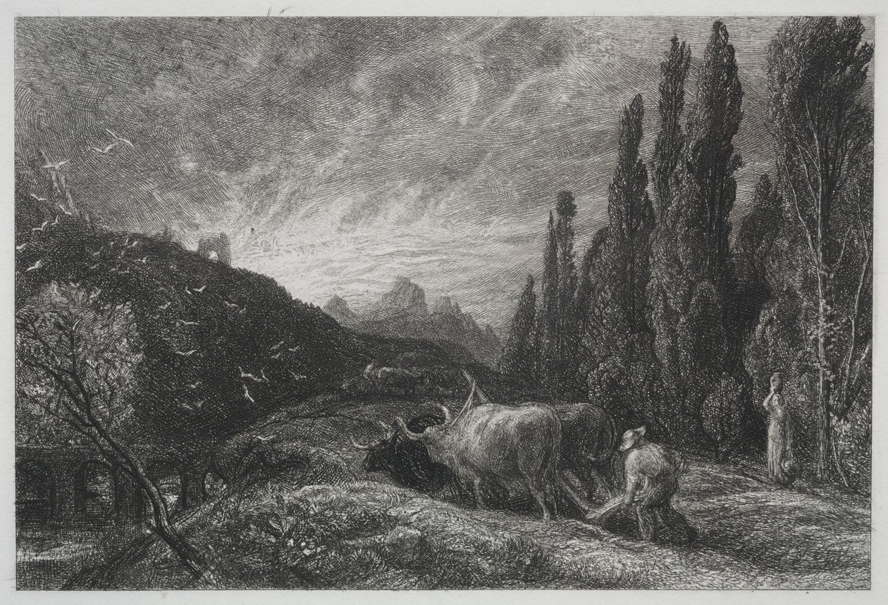 The Early Ploughman, antes de 1861. de Samuel Palmer