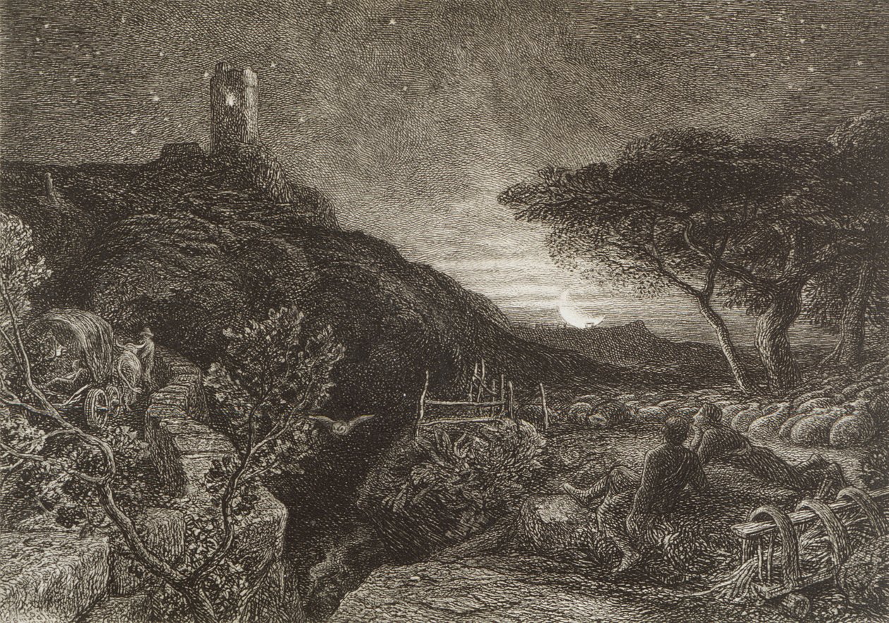 A Torre Solitária, 1879 (gravura) de Samuel Palmer