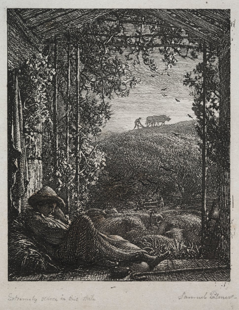 O pastor adormecido, 1857. de Samuel Palmer