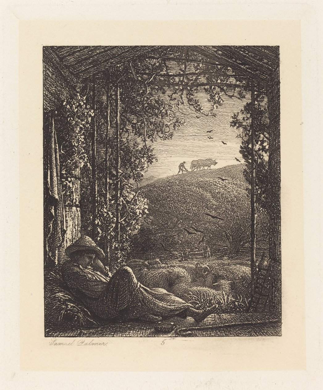 O Pastor Adormecido; De manhã cedo de Samuel Palmer