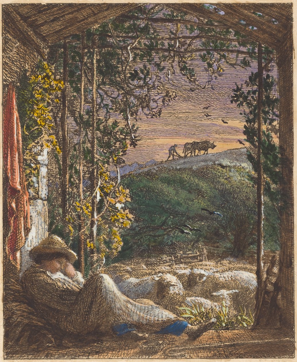 O pastor adormecido; De manhã cedo de Samuel Palmer