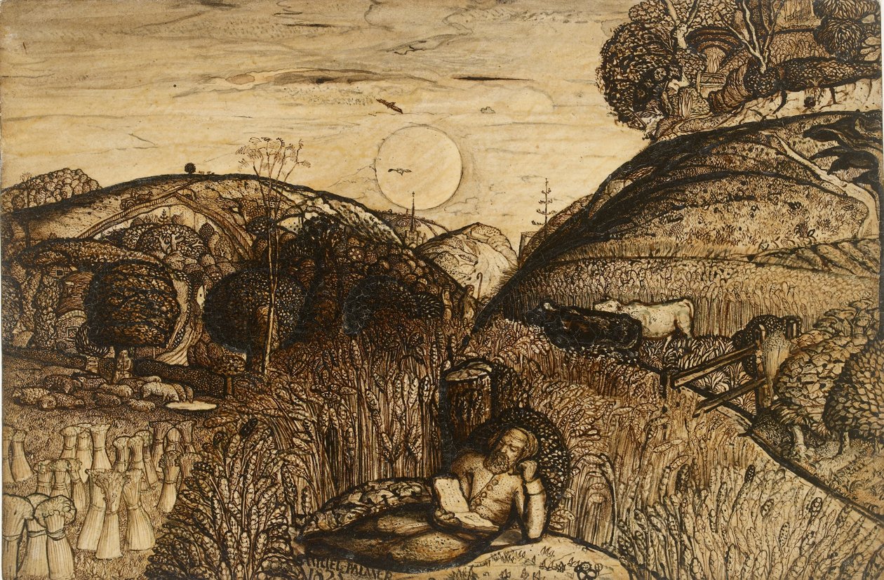 O Vale Grosso com Milho, 1825. de Samuel Palmer