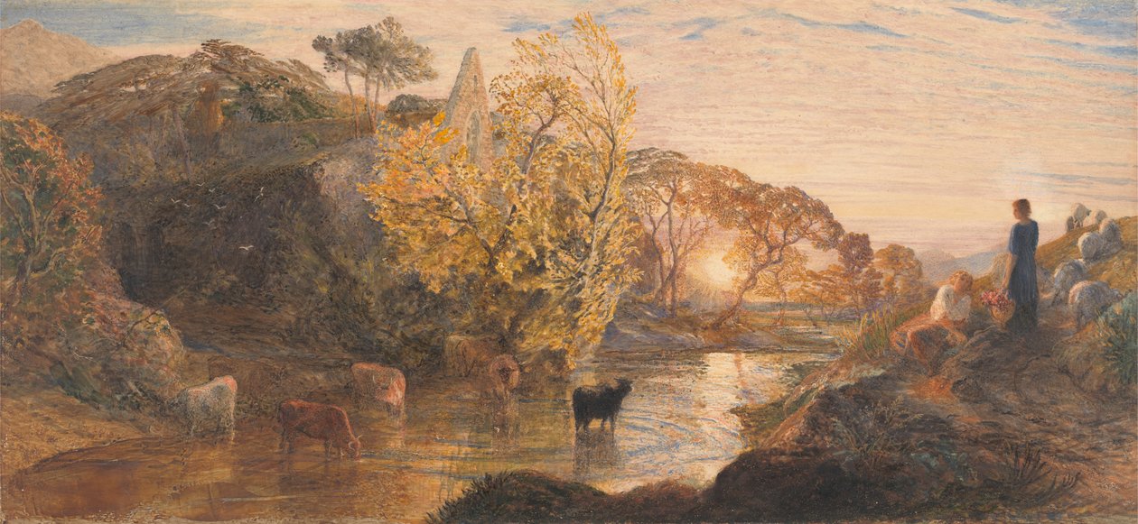 Abadia de Tinternas em Sunset de Samuel Palmer
