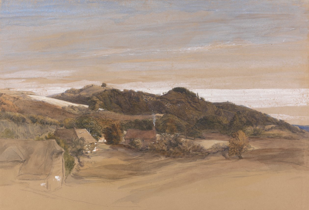 Underriver Hills, perto de Sevenoaks, Kent, do Grounds of J. Herries, Esq. de Samuel Palmer