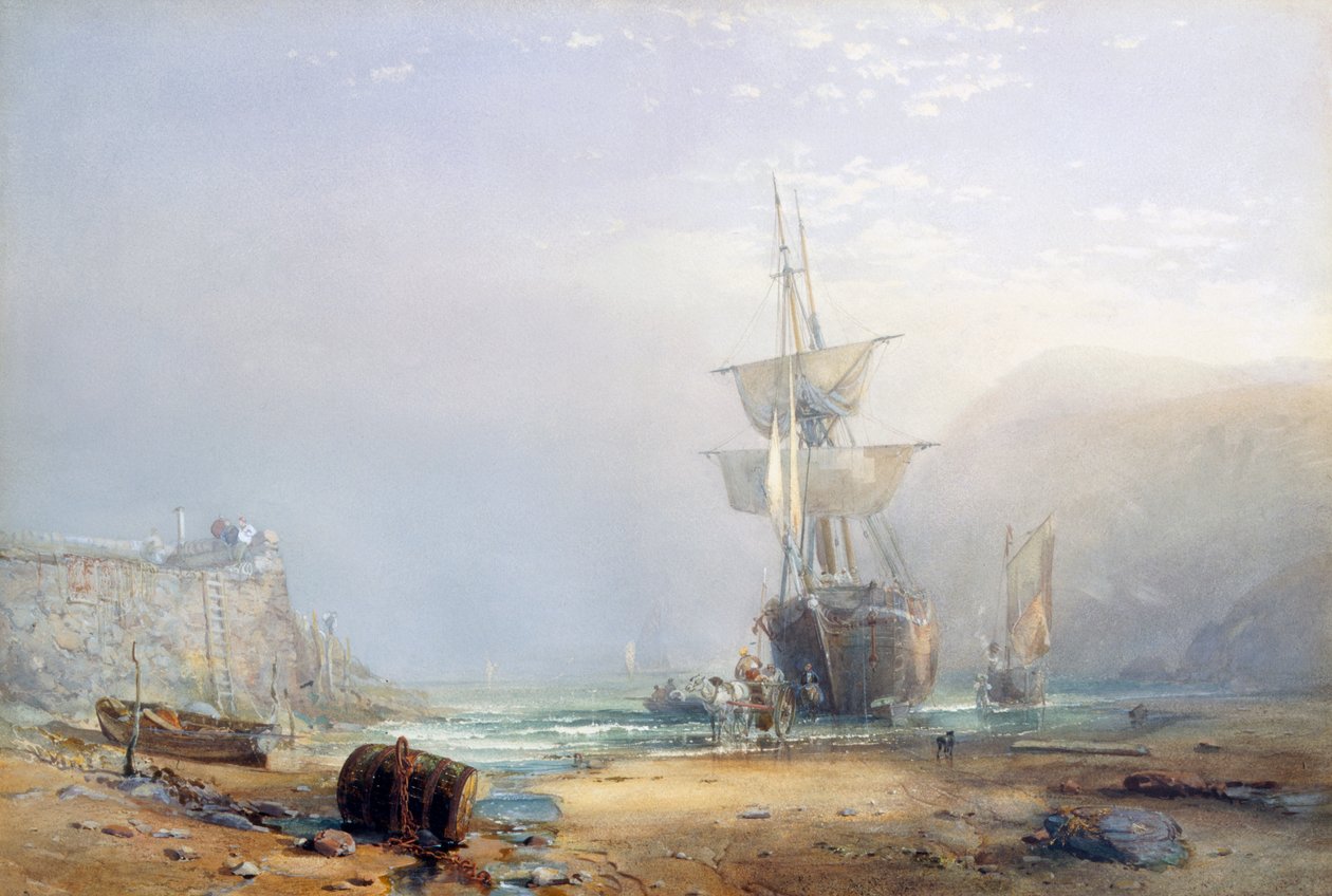 Uma manhã nebulosa na costa de Devon, 1853 de Samuel Phillips Jackson