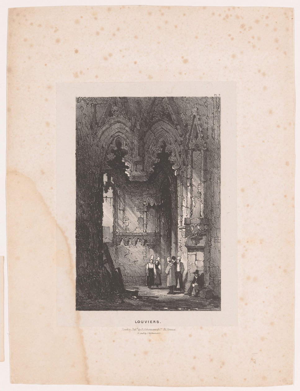 Interior de uma igreja em Louviers
Louviers (título sobre o objecto)
Interiores (título da série)
Interiores (título da série) de Samuel Prout (attributed to)