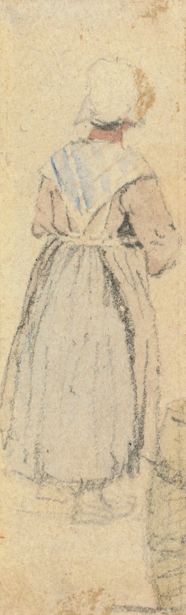 Uma mulher camponesa, de pé, vista de trás de Samuel Prout