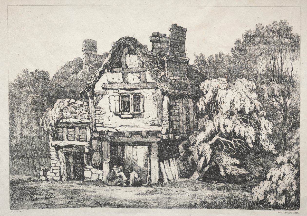 Uma série de edifícios antigos e casas rurais no norte da Inglaterra: perto de Ashbourne de Samuel Prout