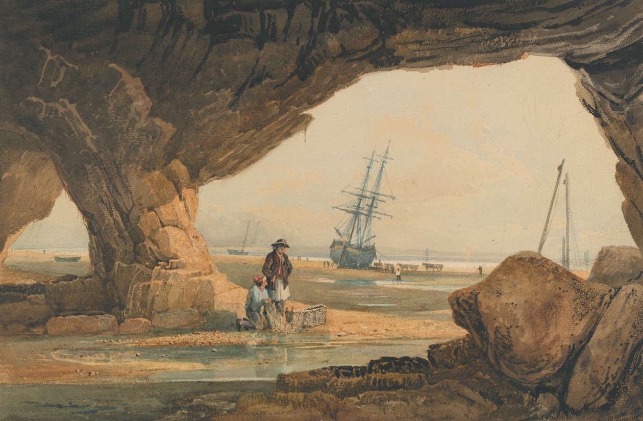 Cena costeira perto de Plymouth de Samuel Prout
