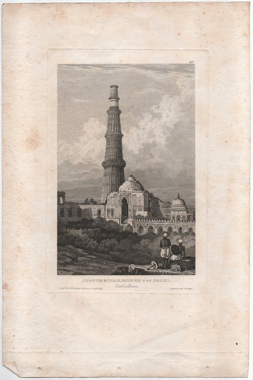 Cootub Minar, ruínas de Delhi de Samuel Prout