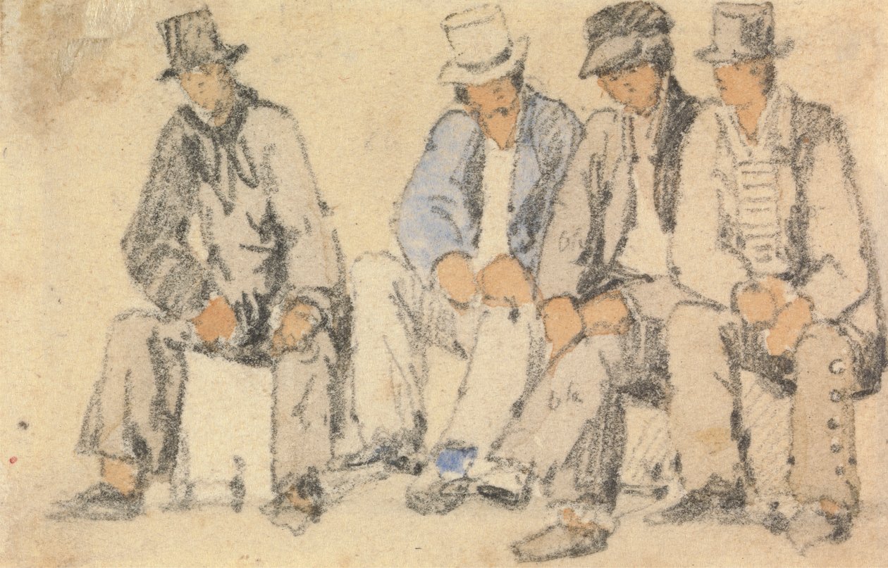 Grupo de Quatro Homens Sentados de Samuel Prout