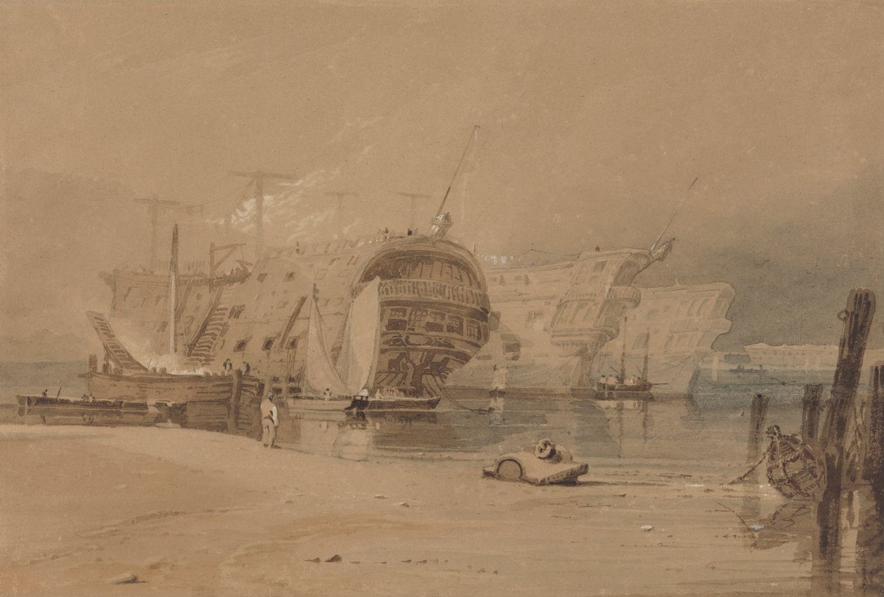 Hulks em Plymouth de Samuel Prout
