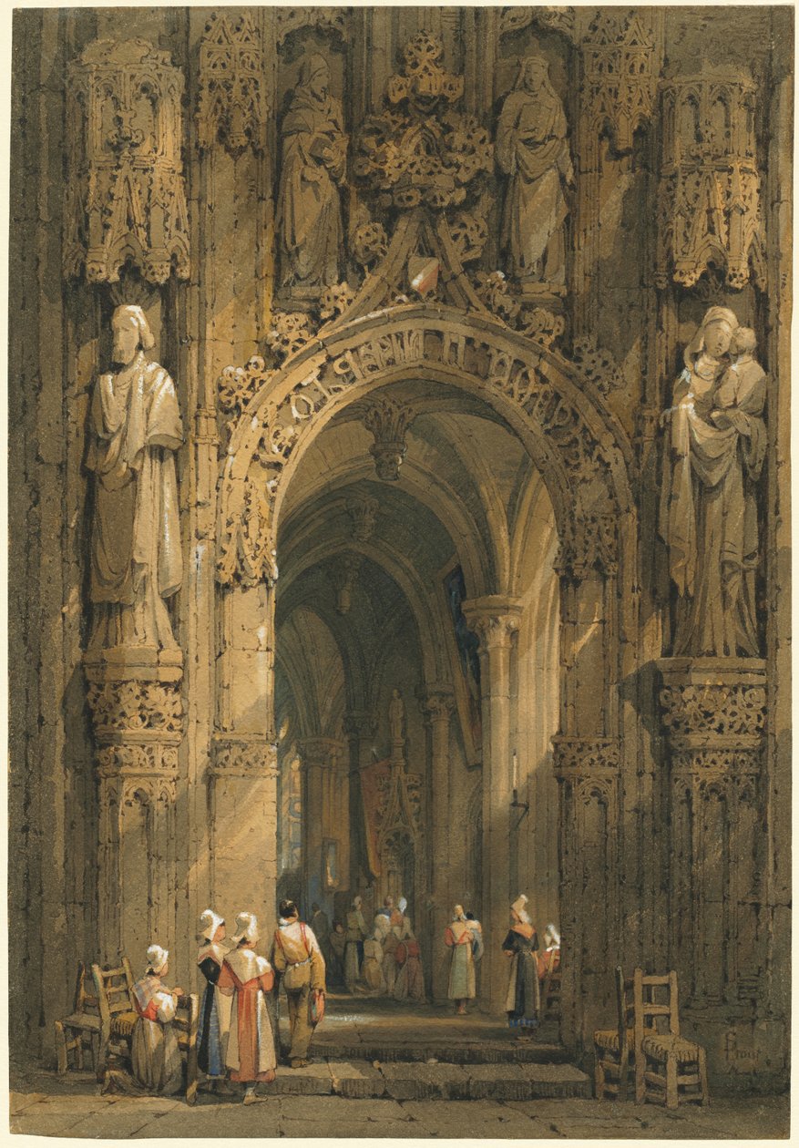 Interior de uma catedral de Samuel Prout