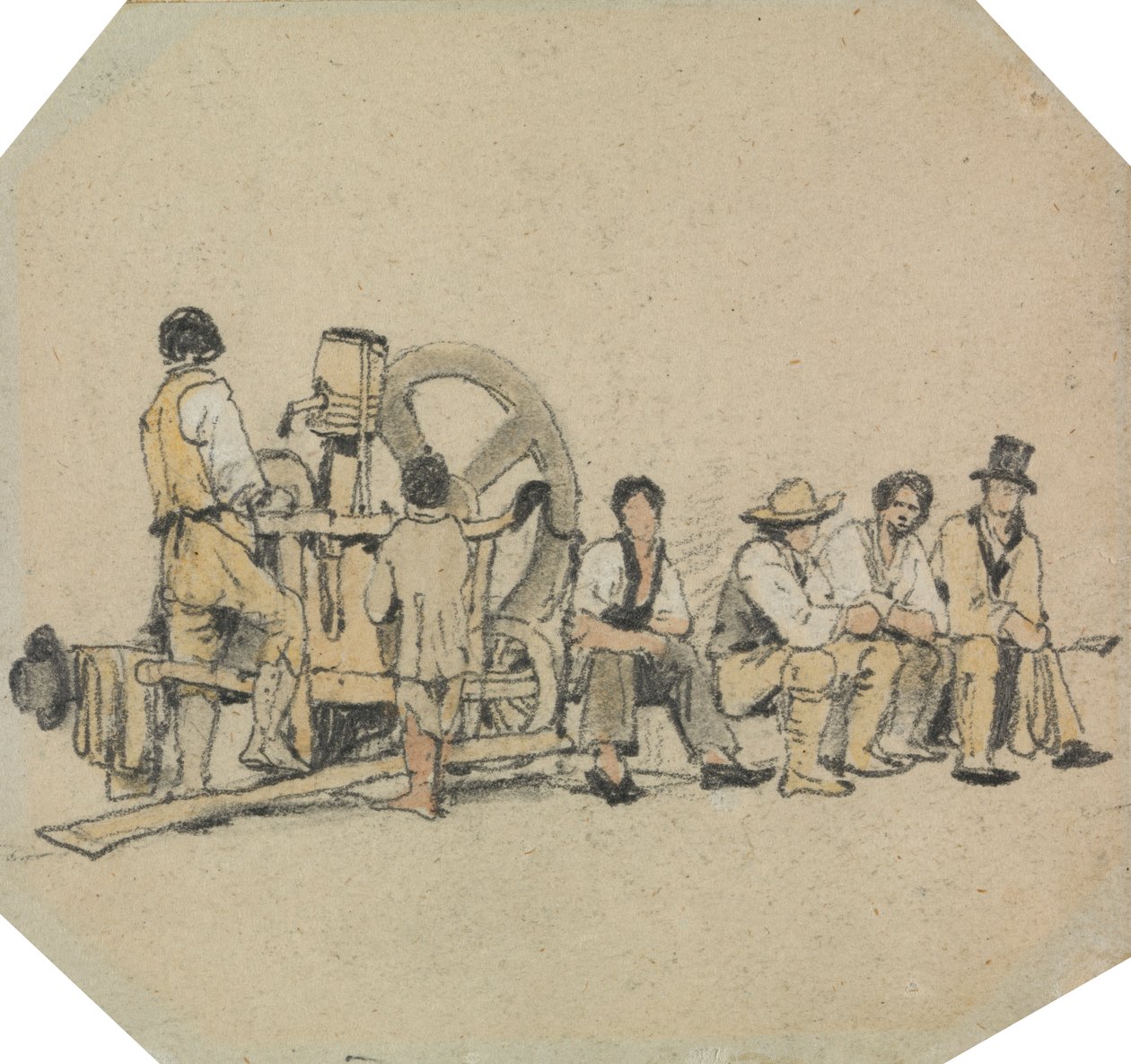 Lixadeira mecânica com figuras de Samuel Prout