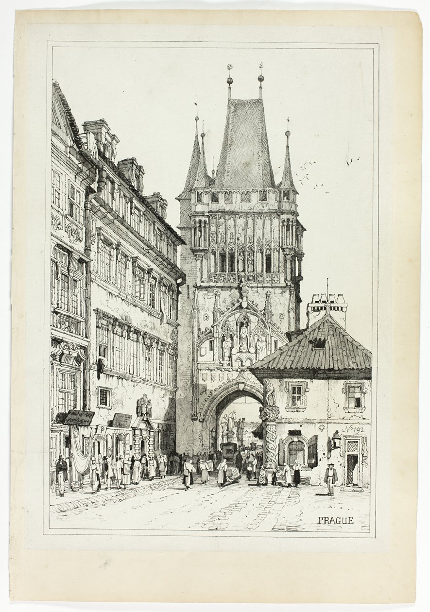 Praga, a partir de fac-símiles de esboços feitos na Flandres e na Alemanha de Samuel Prout